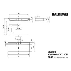 Kaldewei Wandwaschtisch Silenio rechteckig 123x460x1200mm, Alpinweiß/Chrom, 3 HL... KALDEWEI-904506033001 4055761012232 (Abb. 1)