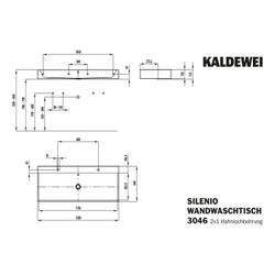 Kaldewei Wand-Doppelwaschtisch Silenio rechteckig 123x460x1200mm, Manhattan/Matt... KALDEWEI-904507283199 4063728859448 (Abb. 1)