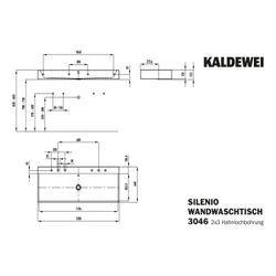 Kaldewei Wand-Doppelwaschtisch Silenio rechteckig 123x460x1200mm, Pergamon/Alpin... KALDEWEI-904507223231 4063728490214 (Abb. 1)