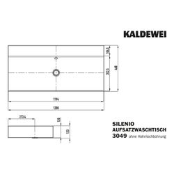 Kaldewei Aufsatzwaschtisch Silenio rechteckig 123x460x1200mm Rh. 120mm, Alpinwei... KALDEWEI-906406313001 4055761020589 (Abb. 1)