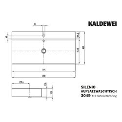 Kaldewei Wand-Doppelwaschtisch Cono rechteckig 120x500x1200mm, Schwarz, 6 HL, oh... KALDEWEI-902706053701 4063728410878 (Abb. 1)