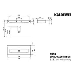 Kaldewei Wandwaschtisch Puro rechteckig 125x460x1200mm, Warm Grey 60/Chrom, ohne... KALDEWEI-906806003671 4063728100229 (Abb. 1)