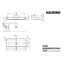 Kaldewei Wandwaschtisch Puro rechteckig 125x460x1200mm, Pergamon/Mattschwarz, 1 ... KALDEWEI-906807263231 4063728856768 (Abb. 1)