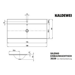 Kaldewei Einbauwaschtisch Silenio rechteckig 123x460x1200mm, Bahamabeige/Alpinwe... KALDEWEI-907907193030 4063728492645 (Abb. 1)