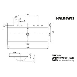 Kaldewei Einbau-Doppelwaschtisch Silenio rechteckig 123x460x1200mm, Alpinweiß/Al... KALDEWEI-907907223001 4063728494175 (Abb. 1)
