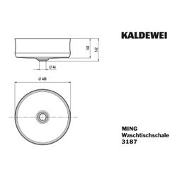 Kaldewei Schale Ming rund 162x400x400mm, Alpinweiß Matt, ohne HL, ohne ÜL mit Pe... KALDEWEI-913406003711 4063728694599 (Abb. 1)