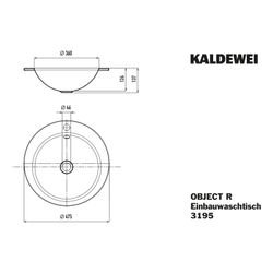 Kaldewei Einbauwaschtisch Object R rund 137x475x475mm, Alpinweiß, 1 HL, mit ÜL o... KALDEWEI-911606010001 4063728695152 (Abb. 1)