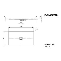 Kaldewei Duschwanne Conoflat Rechteckig 32/23x1300x900mm d. 120mm Pergamon, m. A... KALDEWEI-466230000231 4055761078962 (Abb. 1)