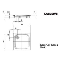 Kaldewei Duschwanne Superplan Classic Rechteckig 32/25x800x800mm d. 90mm Pergamo... KALDEWEI-447548040231 4001112462348 (Abb. 1)