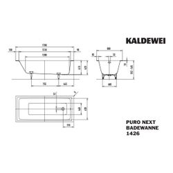Kaldewei Badewanne Puro Next rechteckig 420x800x1700mm 141l Alpinweiß m. ÜL, o. ... KALDEWEI-142600010001 4055761365116 (Abb. 1)
