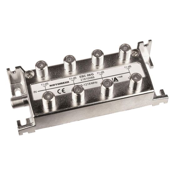 Kathrein 8-fach-Verteiler EBC 08/G, 11 dB, 5-1218 MHz, F-Connector