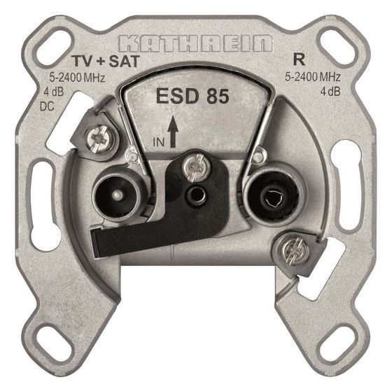Kathrein Antennensteckdose ESD 85, 2fach, 80x80x40mm, Aluminium