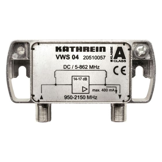 Kathrein SAT-ZF-Verstärker VWS 04, 8 dB, 1 Eingang, 1 Ausgang
