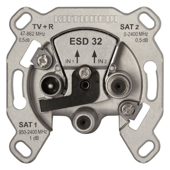 Kathrein Antennendose Stich 3fach ESD 32, 47-862/950-2400MHz, Edelstahl, Aluminium