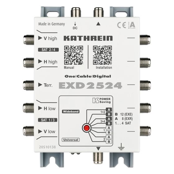 Kathrein Einkabelmatrix EXD 2524, 24 Teilnehmeranschlüsse, 5 Eingänge, aktiv