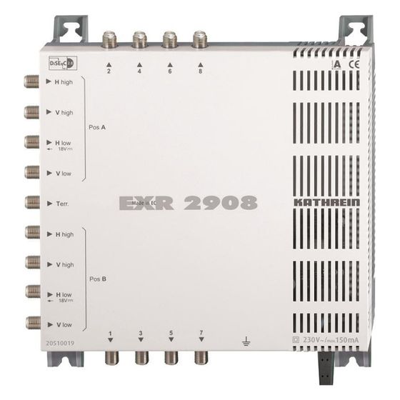Kathrein Multischalter EXR 2908, 9 Eingänge, 8 Teilnehmeranschlüsse, kaskadierbar