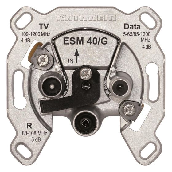 Kathrein Modem-Einzelanschlussdose ESM 40/G, 3fach, 80x80x40mm, Edelstahl, Aluminium