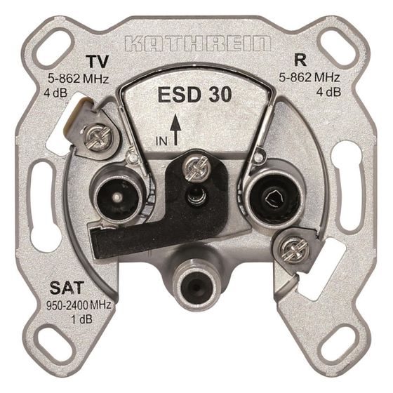 Kathrein Antennendose TWIN-Stichdose ESD 30, 5-2400MHz, Edelstahl, Aluminium