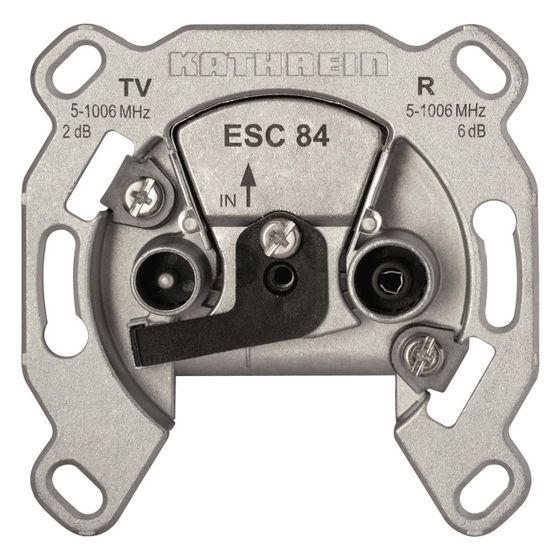 Kathrein Antennensteckdose ESC 84, 5-108/5-862MHz, 1,8dB, Unterputz, Edelstahl, Aluminium
