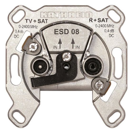 Kathrein Antennensteckdose ESD 08, 0,15-2400MHz, Edelstahl, Aluminium