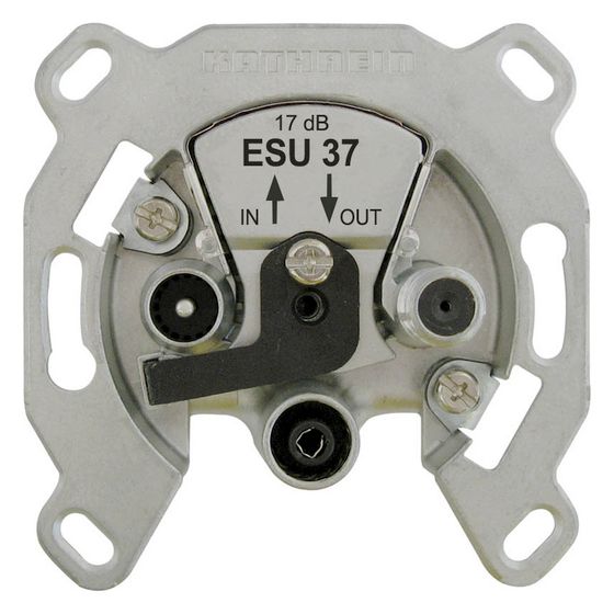 Kathrein Durchgangsdose ESU 37, 17dB, Unterputz, Edelstahl, Aluminium