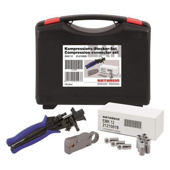 Kathrein Kompressions-Stecker-Set ZAH 12, 100x EMK 12, 1x ZAW 13, 1x RG 6/59