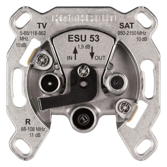 Kathrein Durchschleif-Einkabeldose ESU 53, 10dB, Aluminium