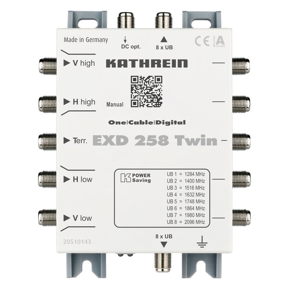Kathrein Einkabel-Multischalter EXD 258 Twin, 8 Teilnehmeranschlüsse, 5 Eingänge, ka... KATHREIN-20510143 4021121543371 (Abb. 3)