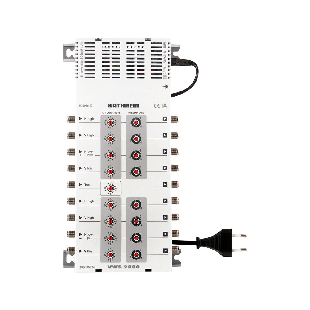 Kathrein Verteilnetzverstärker VWS 2900, 9 Eingänge 9 Ausgänge, 24 dB Sat-Verstärkun... KATHREIN-20510026 4021121468889 (Abb. 3)
