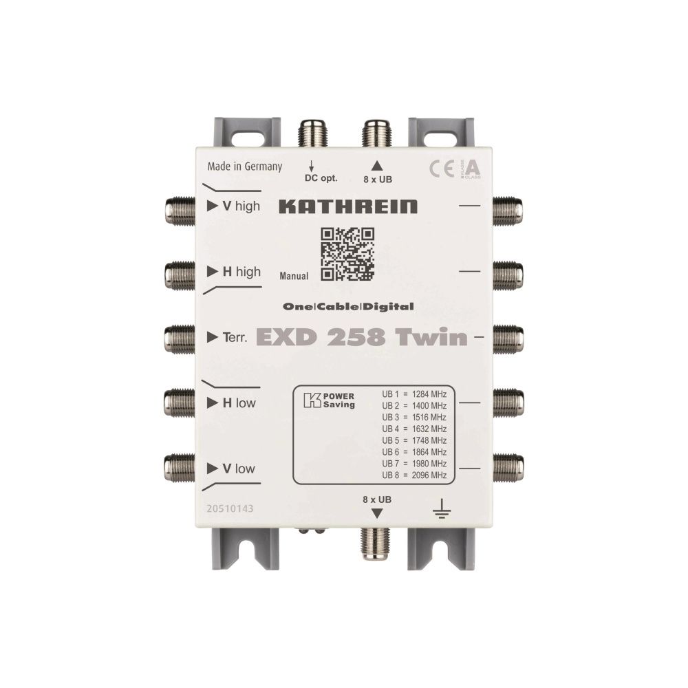 Kathrein Einkabel-Multischalter EXD 258 Twin, 8 Teilnehmeranschlüsse, 5 Eingänge, ka... KATHREIN-20510143 4021121543371 (Abb. 2)