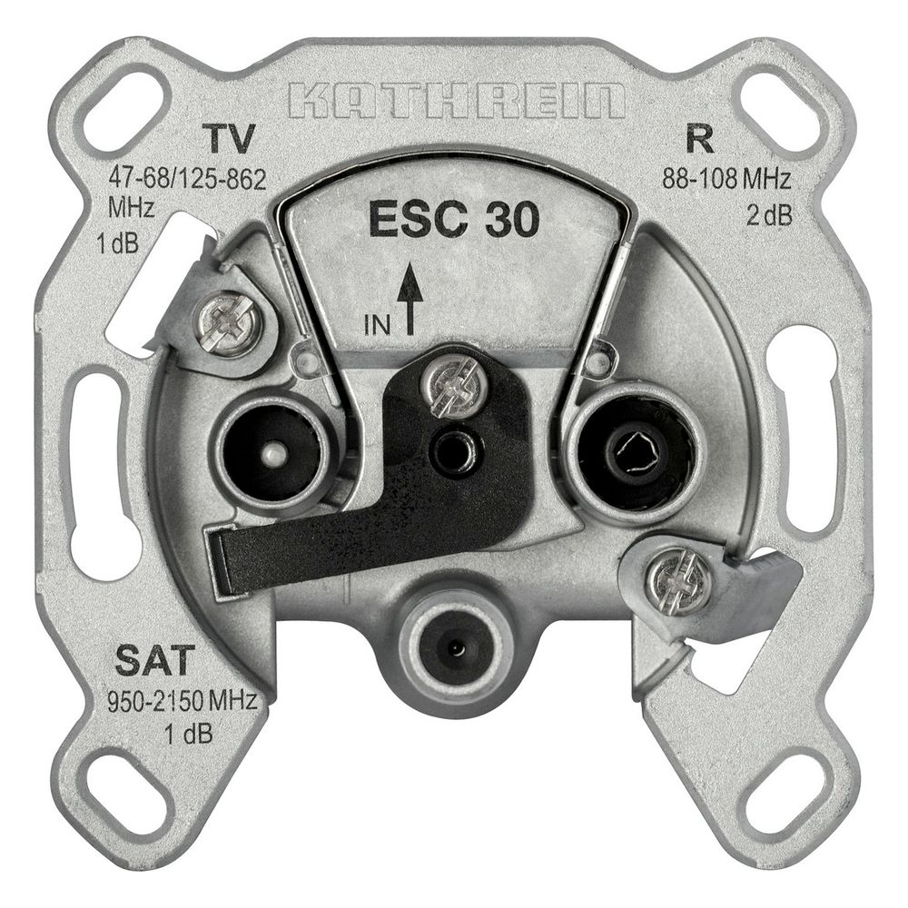 Kathrein Antennensteckdose ESC 30, 3fach, Unterputz, Edelstahl, Aluminium... KATHREIN-21110013 4021121547447 (Abb. 2)