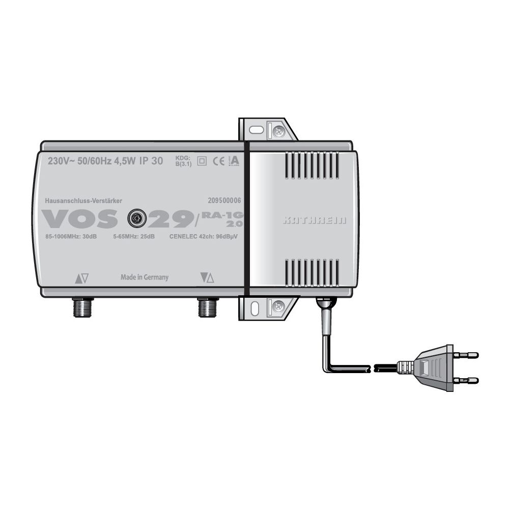Kathrein Hausanschlussverstärker VOS 29/RA 2.0, 5-65/85-1006MHz, 30dB, F-Connector... KATHREIN-209500006 4063242002733 (Abb. 2)
