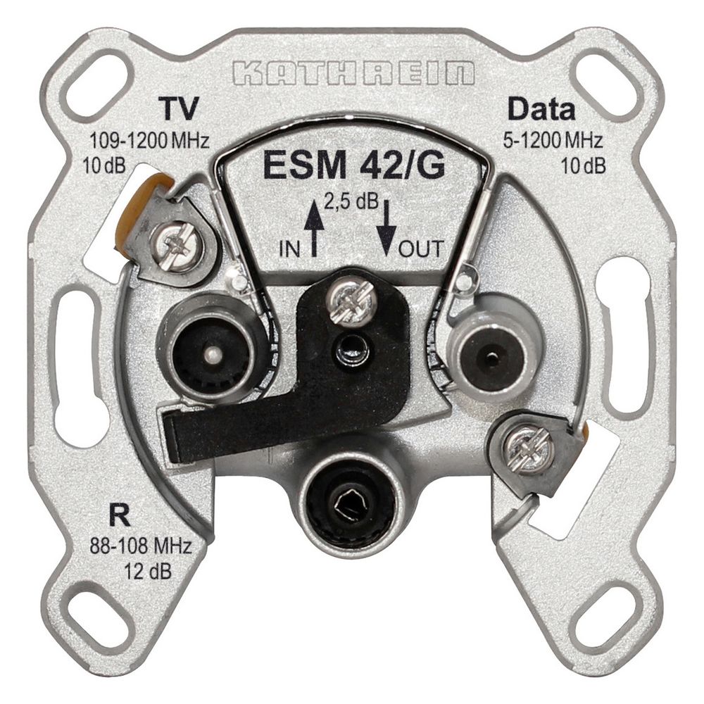 Kathrein Modem-Durchschleifdose ESM 42/G, 10dB/12dB, Edelstahl, Aluminium... KATHREIN-21110055 4021121527715 (Abb. 2)