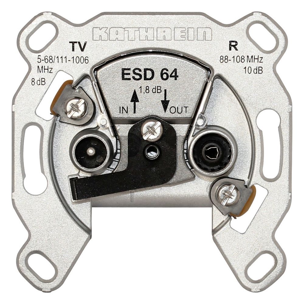 Kathrein Antennendose Durchgang ESD 64 2fach, 8dB, 80x80x40mm, Edelstahl, Aluminium... KATHREIN-274198 4021121140310 (Abb. 3)