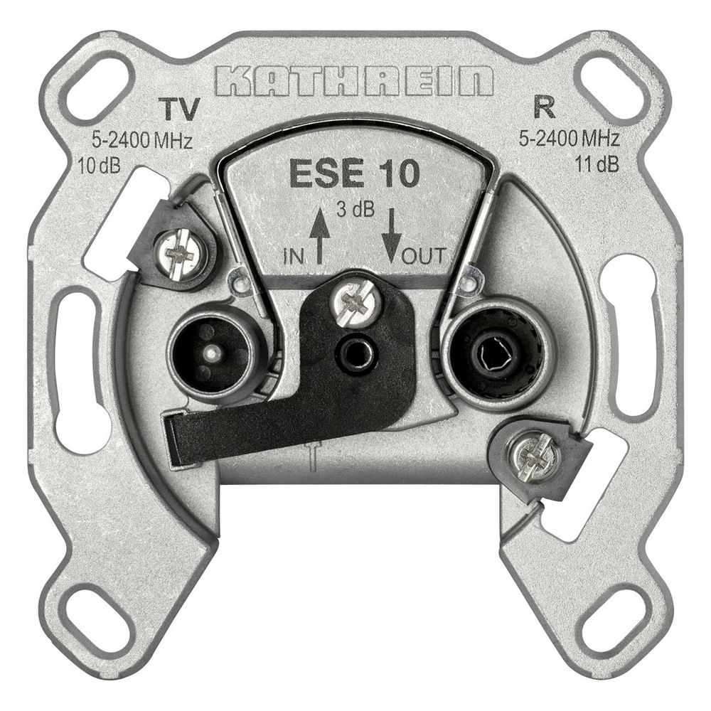 Kathrein Antennendose Durchgang ESE 10, 2fach 4-2400MHz 11dB, Edelstahl, Aluminium... KATHREIN-274233 4021121352355 (Abb. 3)