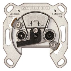 Kathrein Antennendose Durchgang ESD 52, 2fach 47-2400MHz AD 15dB DD 1,9dB, Unterputz, ... KATHREIN-274224 4021121140945 (Abb. 1)