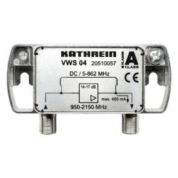 Kathrein SAT-ZF-Verstärker VWS 04, 8 dB, 1 Eingang, 1 Ausgang... KATHREIN-20510057 4021121498008 (Abb. 1)