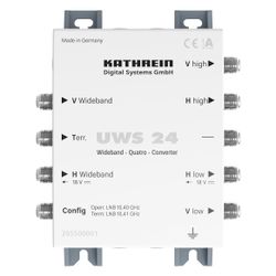 Kathrein Konverter UWS 24, 2 Eingänge, 4 Stamm-Ausgänge, 14 V / 18 V LNB-Speisung... KATHREIN-205500001 4063242000241 (Abb. 1)