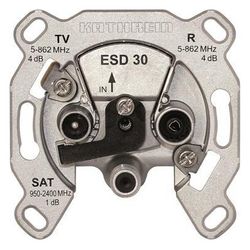Kathrein Antennendose TWIN-Stichdose ESD 30, 5-2400MHz, Edelstahl, Aluminium... KATHREIN-274209 4021121140617 (Abb. 1)