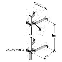 Kathrein Mastbügelgarnitur ZTH 01, Abstand 25 cm, Ausführung Wandhalterung, Durchmesse... KATHREIN-218362 4021121046506 (Abb. 1)