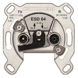 Kathrein Antennendose Durchgang ESD 64 2fach, 8dB, 80x80x40mm, Edelstahl, Aluminium... KATHREIN-274198 4021121140310 (Abb. 1)