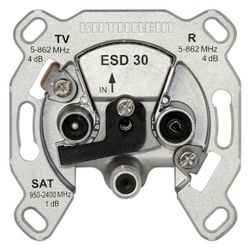 Kathrein Antennendose TWIN-Stichdose ESD 30, 5-2400MHz, Edelstahl, Aluminium... KATHREIN-274209 4021121140617 (Abb. 1)