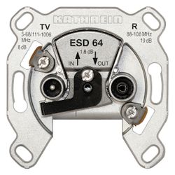 Kathrein Antennendose Durchgang ESD 64 2fach, 8dB, 80x80x40mm, Edelstahl, Aluminium... KATHREIN-274198 4021121140310 (Abb. 1)