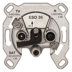 Kathrein Antennendose TWIN-Stichdose ESD 30, 5-2400MHz, Edelstahl, Aluminium... KATHREIN-274209 4021121140617 (Abb. 1)