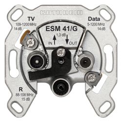 Kathrein Modem-Durchschleifdose ESM 41/G, 14dB/15dB, Edelstahl, Aluminium... KATHREIN-21110054 4021121527685 (Abb. 1)