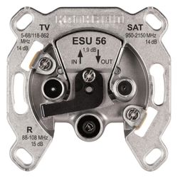 Kathrein Durchschleif-Einkabeldose ESU 56, 14dB, 80x80x40mm, Edelstahl, Aluminium... KATHREIN-21110028 4021121537240 (Abb. 1)