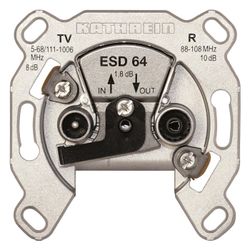 Kathrein Antennendose Durchgang ESD 64 2fach, 8dB, 80x80x40mm, Edelstahl, Aluminium... KATHREIN-274198 4021121140310 (Abb. 1)