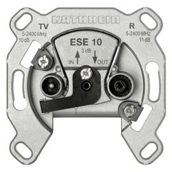 Kathrein Antennendose Durchgang ESE 10, 2fach 4-2400MHz 11dB, Edelstahl, Aluminium... KATHREIN-274233 4021121352355 (Abb. 1)