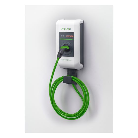 Keba Wallbox KeContact P30 c-series, 22kW, 6m Ladekabel Typ 2, RFID, IP54, Kunststoff, Reinweiß/Anthrazitgrau, 122112
