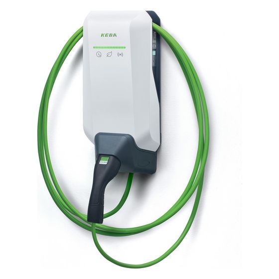 Keba Wallbox P40 11kW-3phasig 6m Kabel Weiss,BLE-WIFI,RFID,MessEV (Dienstwagen)